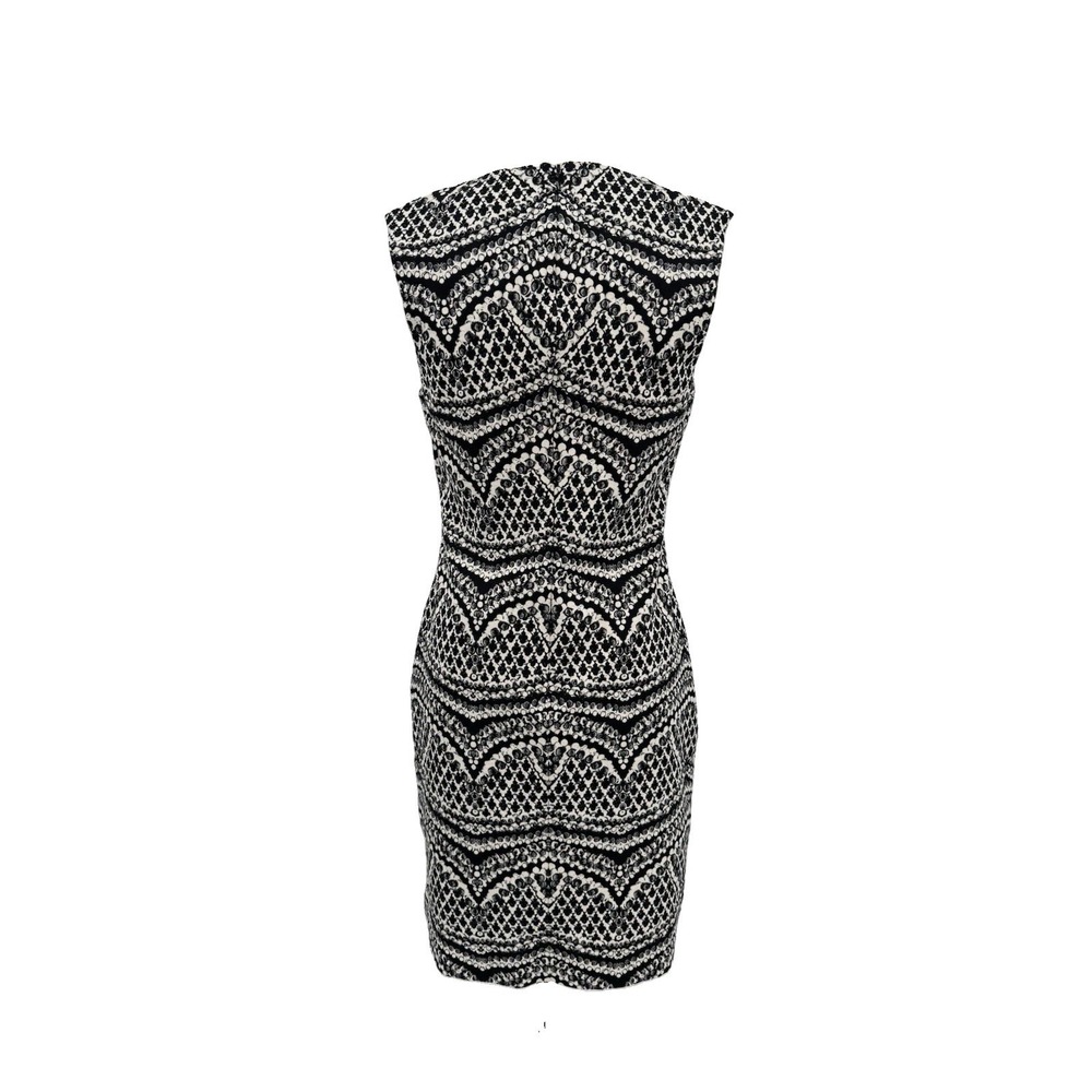 Diane von Furstenberg Pentra Sheath Dress Black White Size 8 Cocktail - Picture 3 of 10